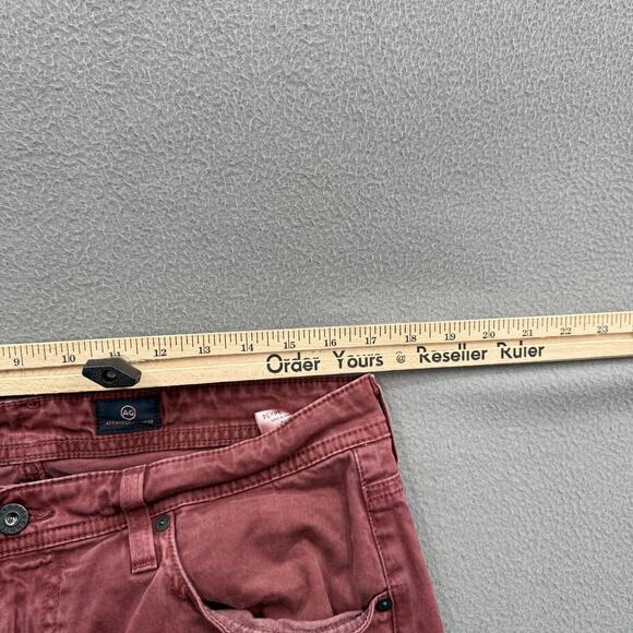 AG Jeans The Graduate Mens 34x34 Oxblood Tailored Leg Straight Fit Stretch Denim - Picture 6 of 10
